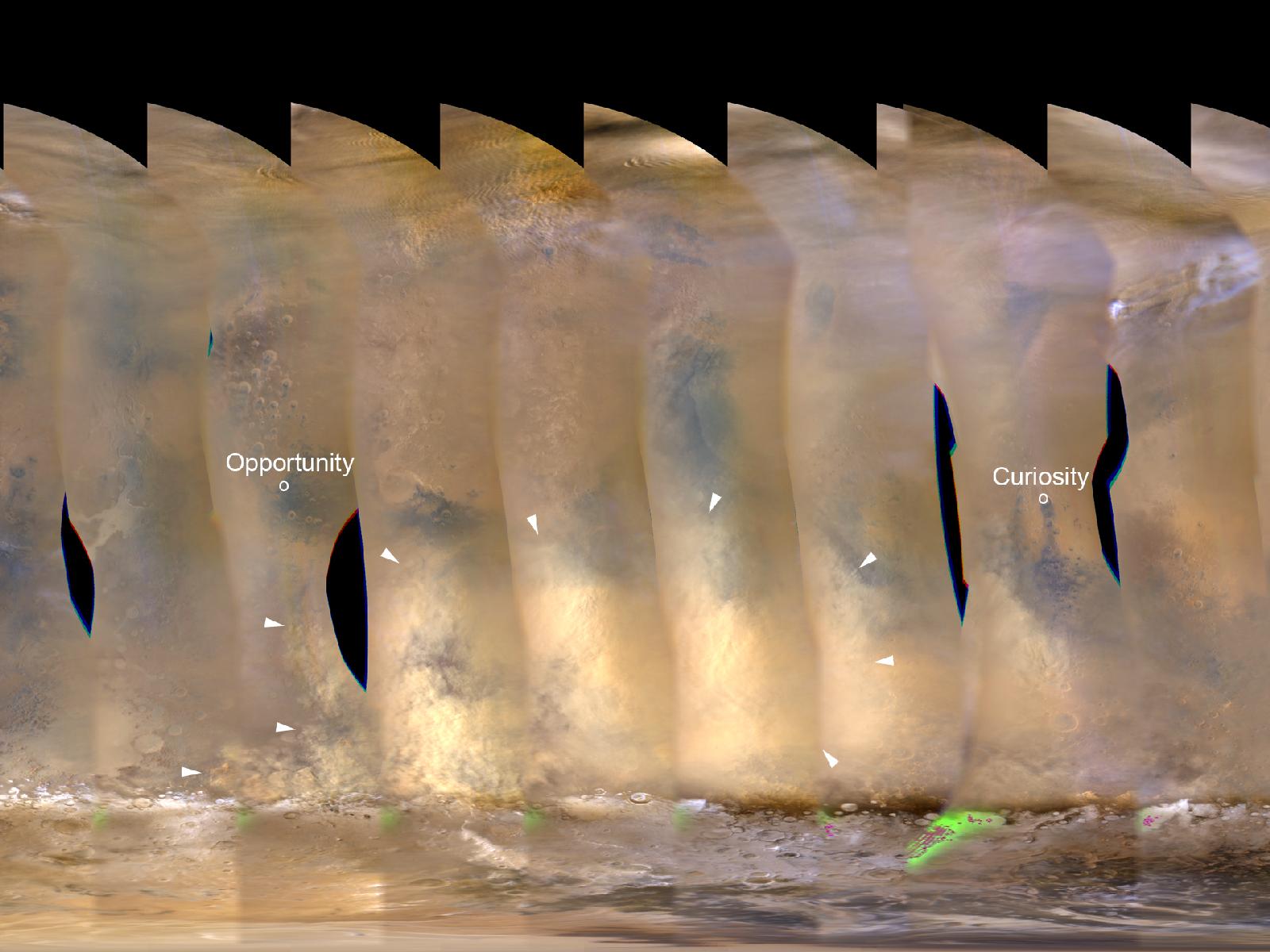 NASA Tracks Big Dust Storm on Mars